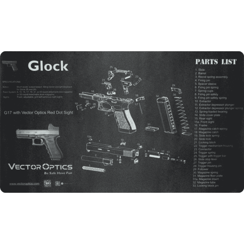 Glock Gun Cleaning Bench Mat (SKU: SCBM-02) Glock Gun Cleaning Bench Mat (SKU: SCBM-02)