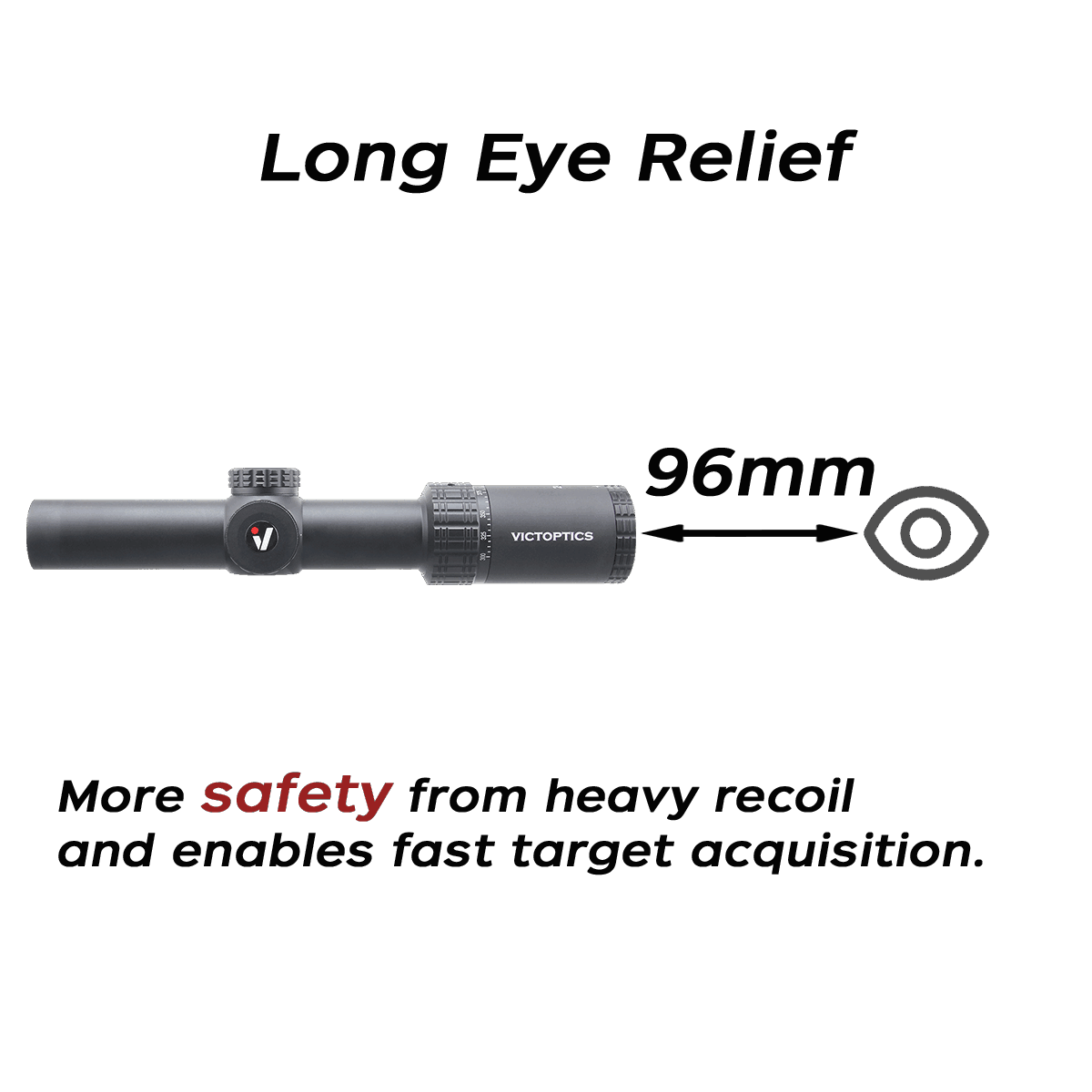 Long eye relief rifle scope