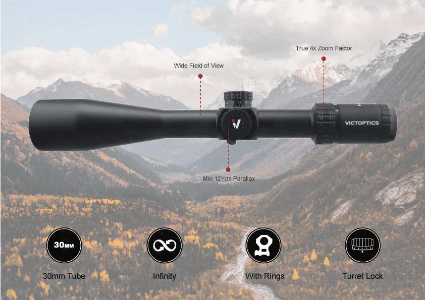 VICTOPTICS S4 6-24X50 FIRST FOCAL PLANE RIFLESCOPE ODM