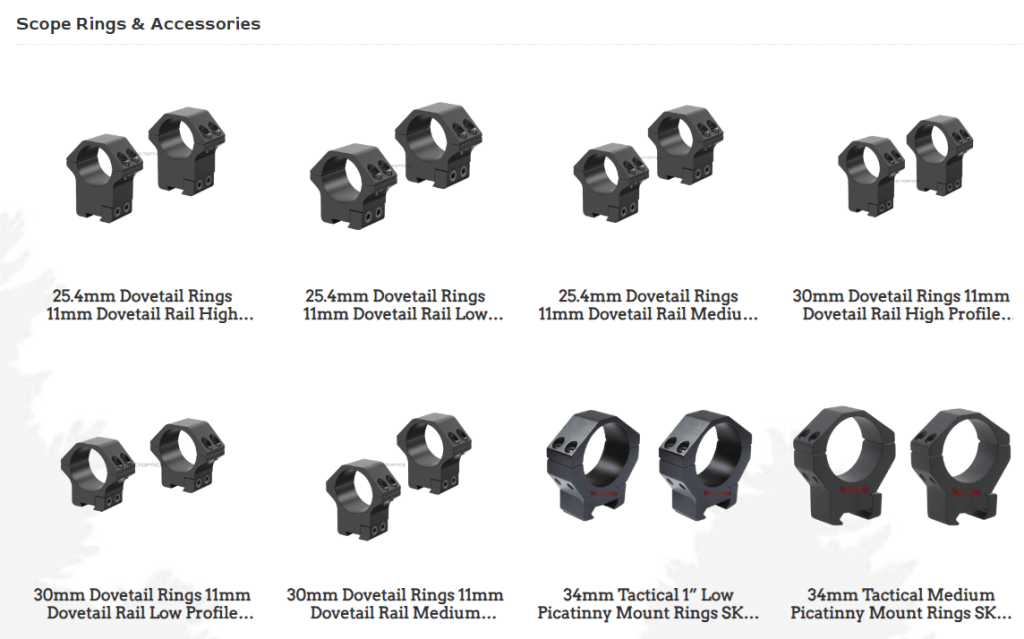 air rifle scope mounts different sizes