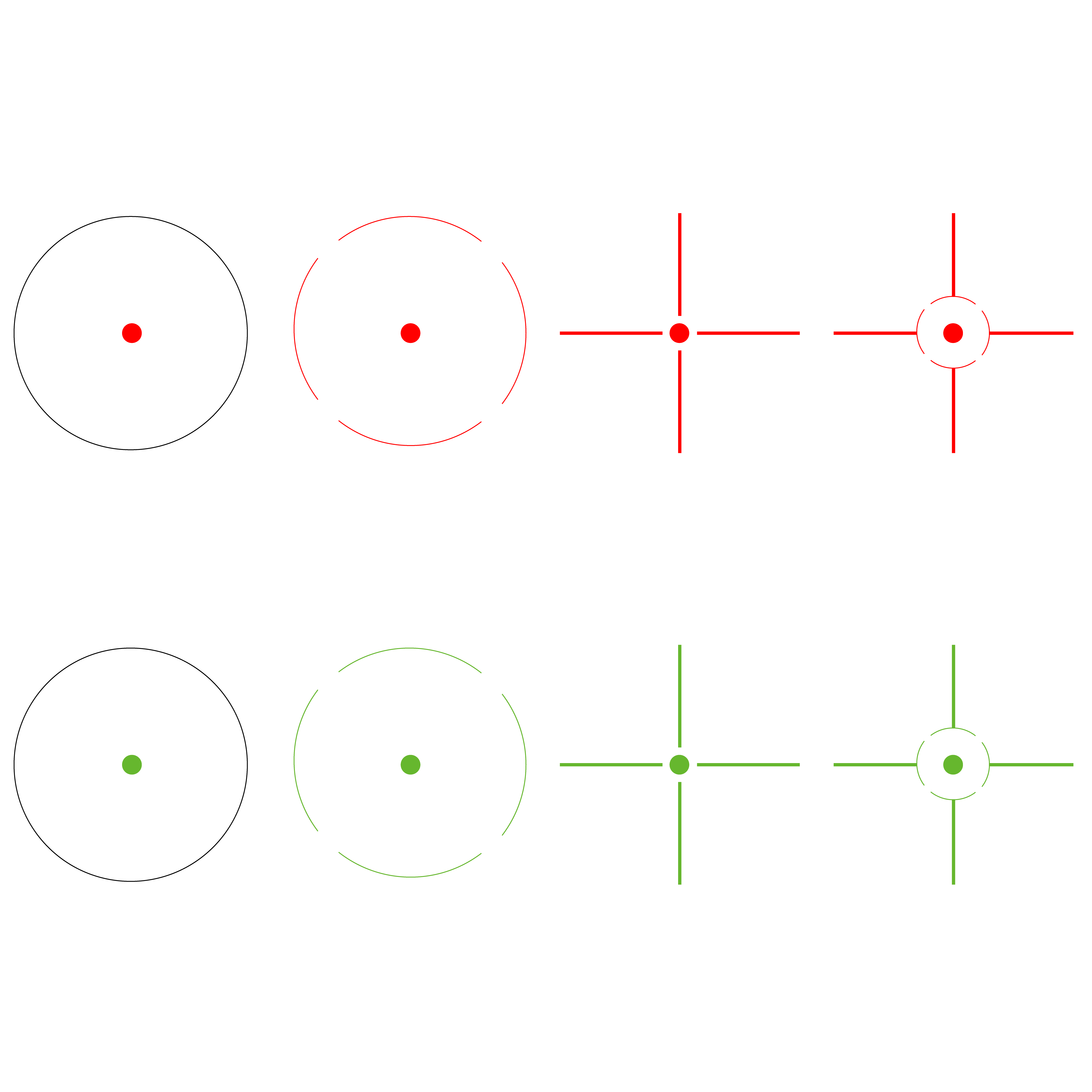 Green and Red Reticle Red Dot Sight