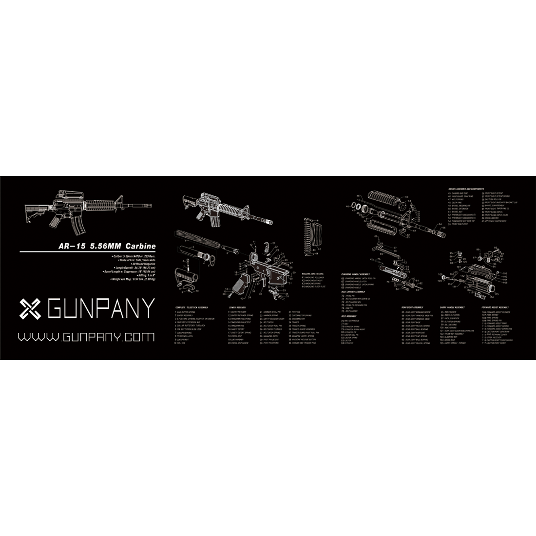 AR15 Gun Cleaning Bench Mat (SKU: SCBM-01)