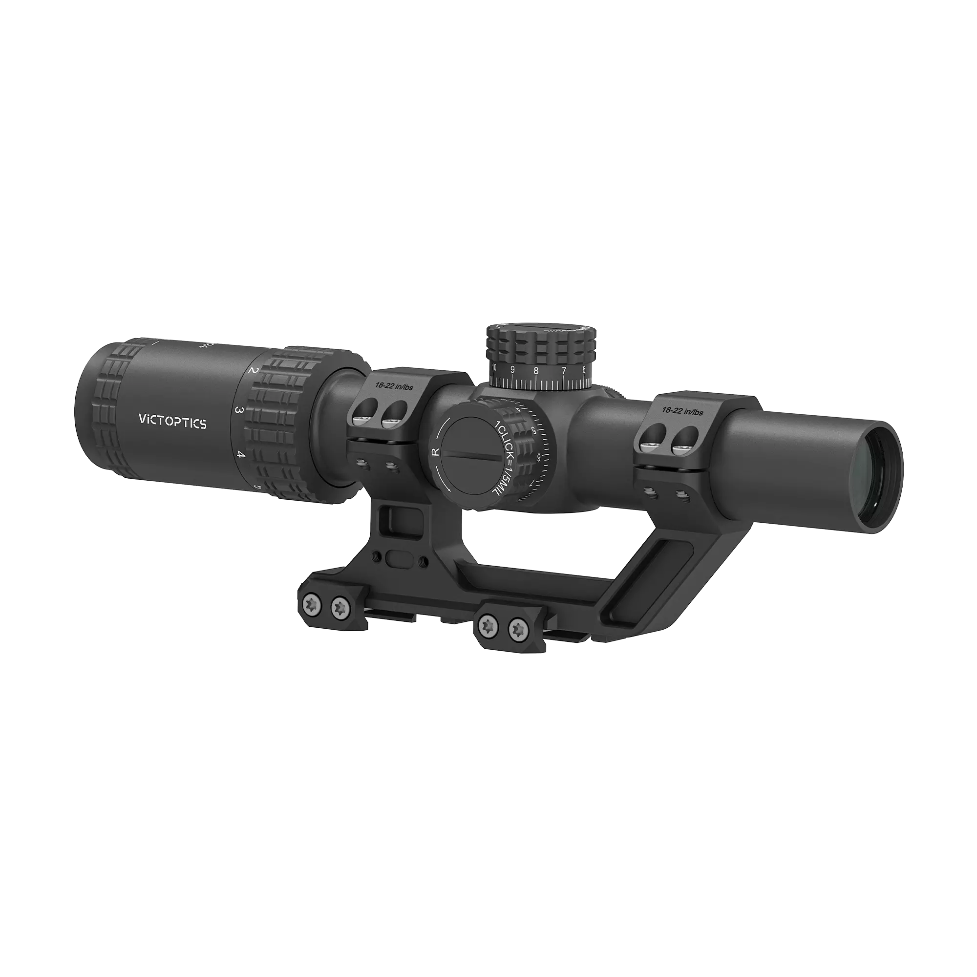 S6 LPVO Rifle Scope w/ 1-Piece High Picatinny AR Mount Kit